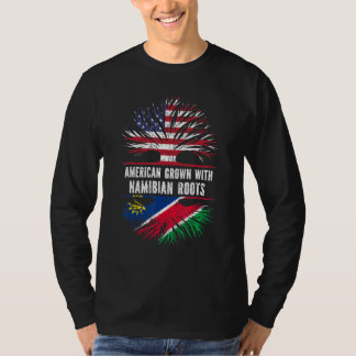 American Grown With Namibian Roots Usa Flag Namibi T-Shirt