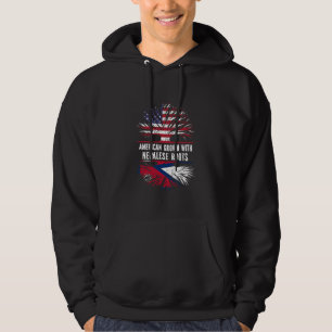 American Grown with Nepalese Roots USA Flag Nepal Hoodie