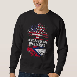 American Grown With Nepalese Roots Usa Flag Nepal Sweatshirt