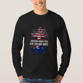 American Grown With New Zealand Roots Usa Flag New T-Shirt