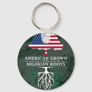 American Grown with Nigerian Roots Marble Style Key Ring