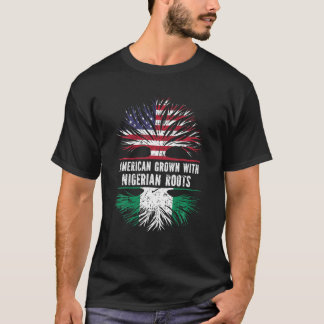 American Grown With Nigerian Roots USA Flag Nigeri T-Shirt