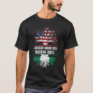 American Grown With Nigerian Roots Usa Flag Nigeri T-Shirt