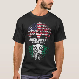 American Grown with Nigerian Roots USA Flag T-Shirt