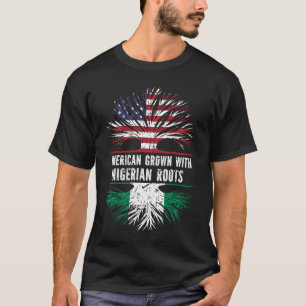 American Grown with Nigerian Roots USA Flag T-Shirt