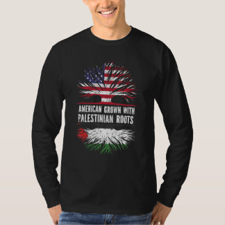 American Grown With Palestinian Roots Usa Flag Pal T-Shirt