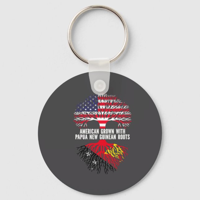 American Grown With Papua New Guinean Roots Usa  Key Ring (Front)