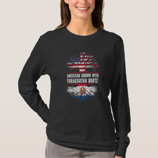 American Grown With Paraguayan Roots Usa Flag Para T-Shirt
