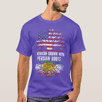 American Grown with Persian Roots USA Flag Persia  T-Shirt
