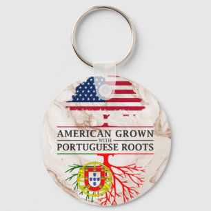 American Grown with Portuguese Roots Marble Style Key Ring