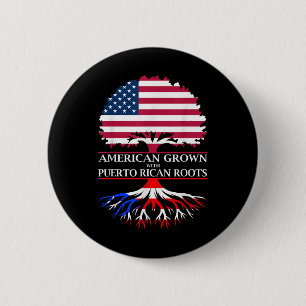 American Grown With Puerto Rican Roots 6 Cm Round Badge