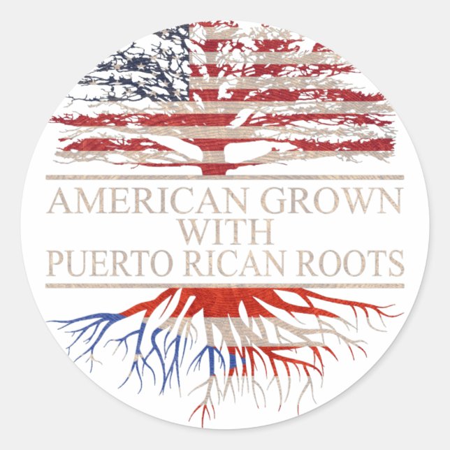 American grown with puerto rican roots classic round sticker (Front)