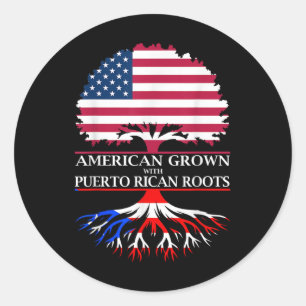 American Grown With Puerto Rican Roots Classic Round Sticker