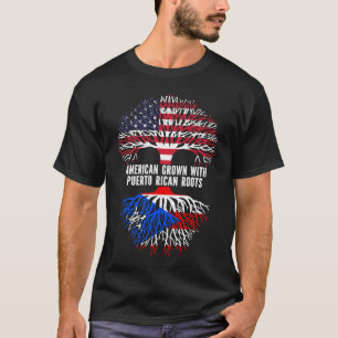 American Grown with Puerto Rican Roots USA Flag T-Shirt
