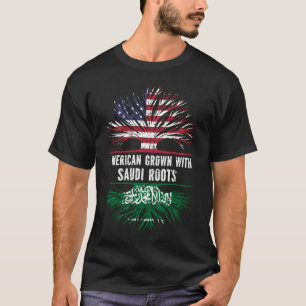 American Grown with Saudi Roots USA Flag T-Shirt
