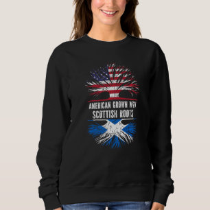 American Grown With Scottish Roots Usa Flag Scotla Sweatshirt