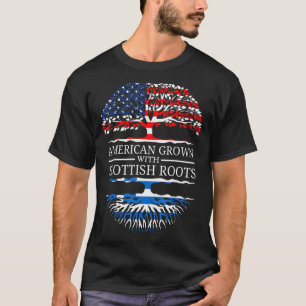 American Grown With Scottish Roots Usa Flag Tree S T-Shirt