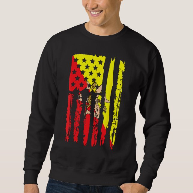 American Grown with Sicilian Roots  Sicily Malta 1 Sweatshirt (Front)