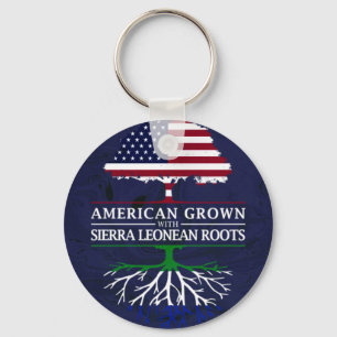 American Grown with Sierra Leonean Roots Marble Key Ring