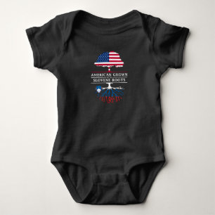 American Grown with Slovene Roots   Slovenia Baby Bodysuit