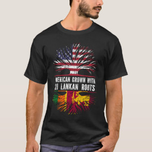 American Grown with Sri Lankan Roots USA Flag T-Shirt