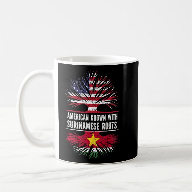 American Grown With Surinamese Roots Usa Flag Suri Coffee Mug (Left)