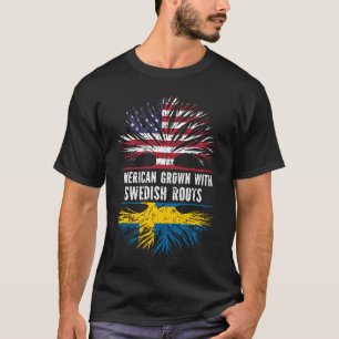 American Grown with Swedish Roots USA Flag T-Shirt