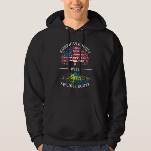 American Grown With Swedish Roots Usa Flag Vintage Hoodie