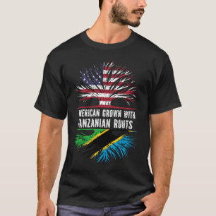 American Grown with Tanzanian Roots USA Flag T-Shirt