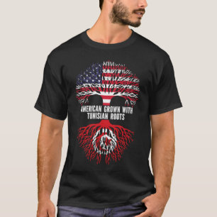 American Grown with Tunisian Roots USA Flag T-Shirt