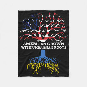 American Grown With Ukrainian Roots Fleece Blanket