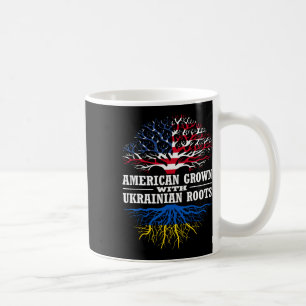 American Grown With Ukrainian Roots Tree Usa Ukrai Coffee Mug