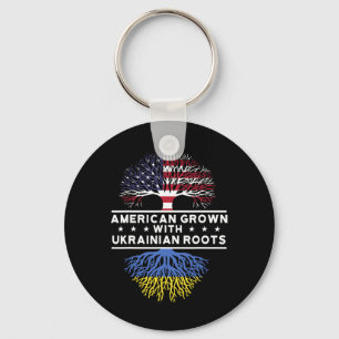 American Grown With Ukrainian Roots - Ukraine Key Ring