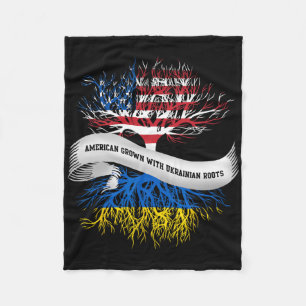 American Grown With Ukrainian Roots Ukraine Tee Fleece Blanket