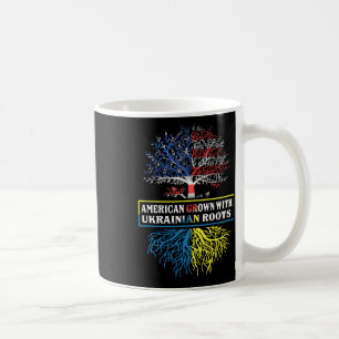 American Grown With Ukrainian Roots Usa Flag Ukrai Coffee Mug