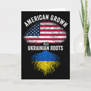 American Grown With Ukrainian Roots Usa Ukraine Fl Card