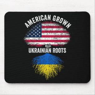 American Grown With Ukrainian Roots Usa Ukraine Fl Mouse Pad