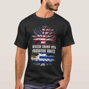 American Grown with Uruguayan Roots USA Flag T-Shirt