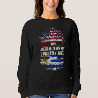 American Grown With Uruguayan Roots Usa Flag Urugu Sweatshirt