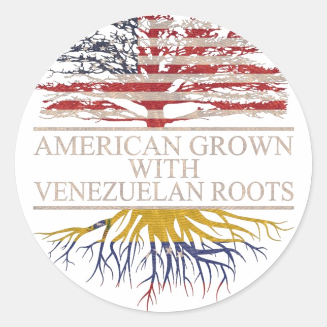 American grown with venezuelan roots classic round sticker (Front)