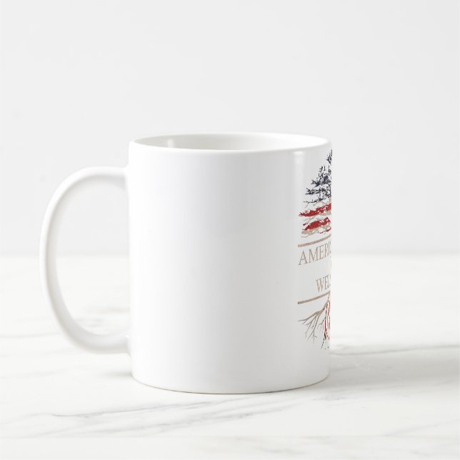 American grown with welsh roots coffee mug (Left)