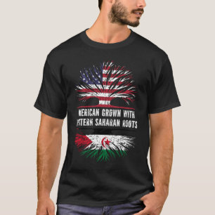 American Grown with Western Saharan Roots USA Flag T-Shirt