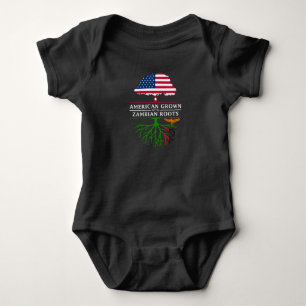 American Grown with Zambian Roots   Zambia Design Baby Bodysuit