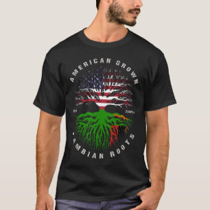 American Grown Zambian Roots Zambia Flag T-Shirt
