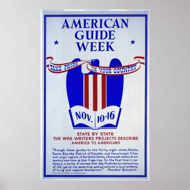 American Guide Week WPA Writers Poster (Front)