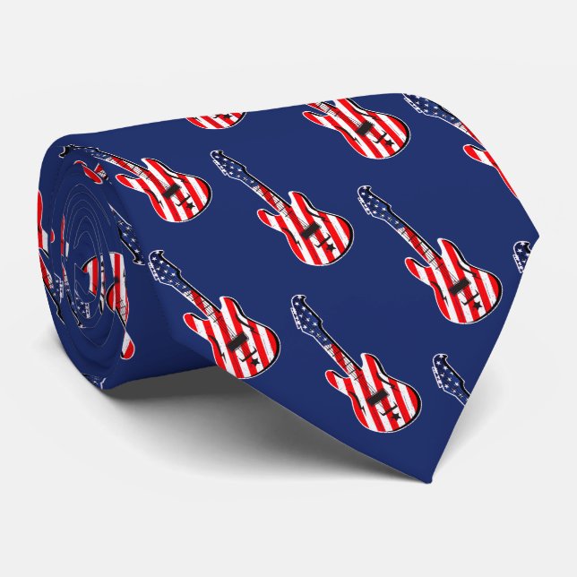 American Guitar Player Tie (Rolled)