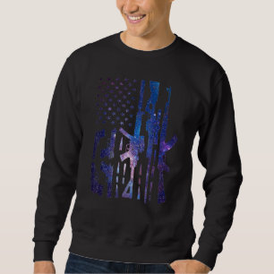 American Gun Flag Hand Gun Rifle Sniper Bullets Di Sweatshirt
