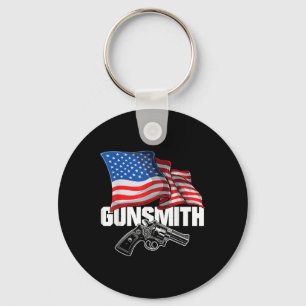 American Gunsmith Patriot Usa Flag Retro Style Gun Key Ring