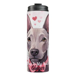 American Hairless Dog Is My Valentine Personalised Thermal Tumbler