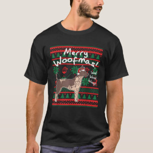 American Hairless Terrier Dog Merry Woofmas xmas d T-Shirt